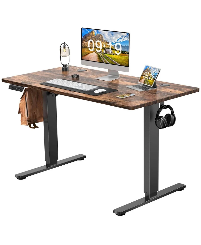 Simplie Fun Electric Power Lift Desk with Memory Height Settings, High Load Capacity, and Enhanced Productivity