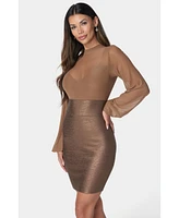 Bebe Women's Bandage Sparkle Skirt Dress