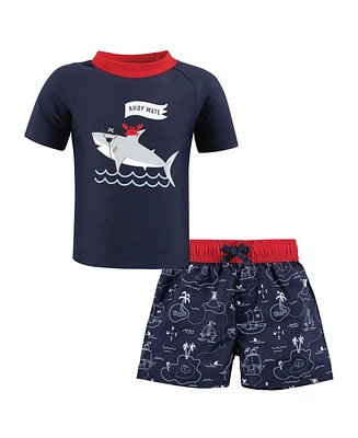 Hudson Baby Boys Swim Rashguard Set, Lobster, 12-18 Months