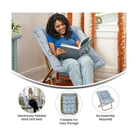Emma+Oliver Aisling Oversized Folding Saucer Chair For Dorm, Bedroom