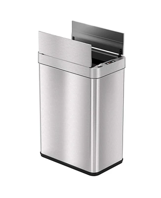 iTouchless Stainless Steel Wings Lid Sensor Kitchen Trash Can with AbsorbX Odor Filter