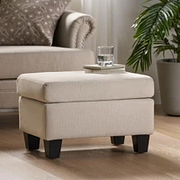 Cozy and Chic Ottoman Upholstered Elegance, Birch Wood Charm
