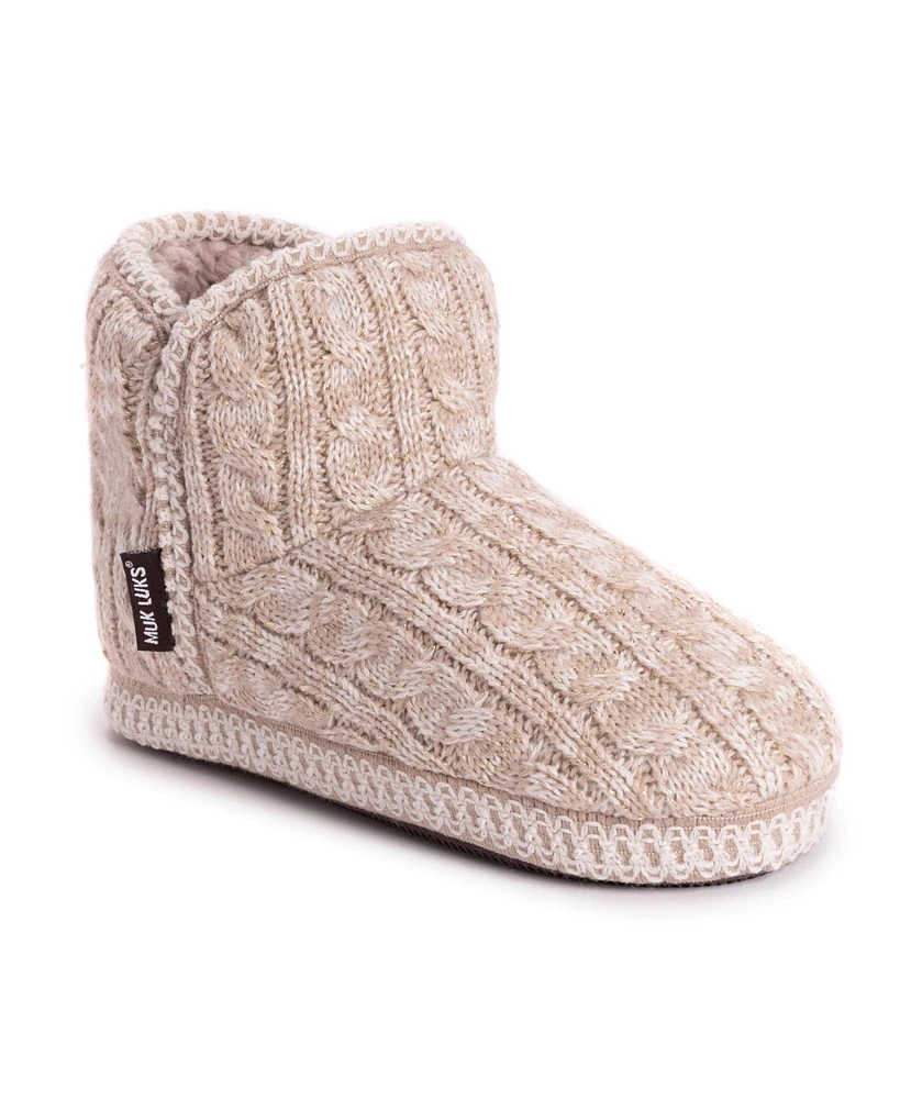 Muk Luks Women's Leigh Slippers, Dust/Ivory, XLarge