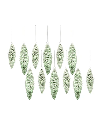 Slickblue Frosted Pinecone Drop Ornament (Set of 12