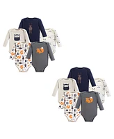 Hudson Baby Unisex Cotton Long-Sleeve Bodysuits, Forest 10-Piece