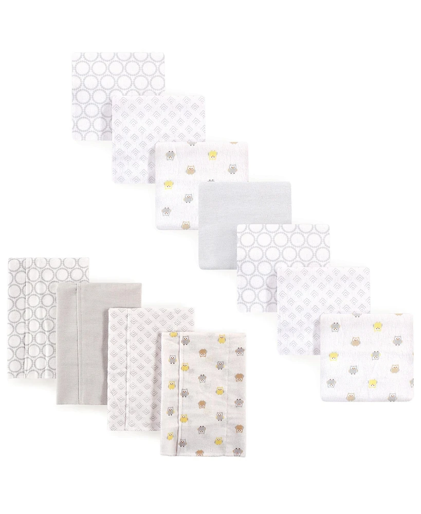 Luvable Friends Unisex Baby Cotton Flannel Burp Cloths and Receiving Blankets, 11-Piece, One Size