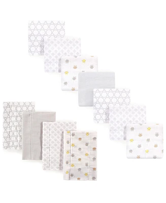 Luvable Friends Unisex Baby Cotton Flannel Burp Cloths and Receiving Blankets, 11-Piece, One Size