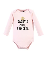 Hudson Baby Girls Cotton Bodysuit and Pant Set, Daddys Princess Long Sleeve, 9-12 Months