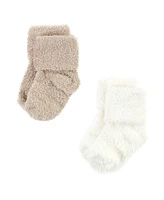Hudson Baby Boys Cozy Chenille Newborn and Terry Socks, Gray Stripe 8 Pack, 12-24 Months
