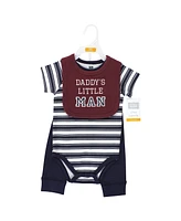 Hudson Baby Baby Boys Cotton Bodysuit, Pant and Bib Set Daddy