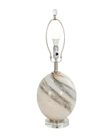 Rosemary Lane 23" Glass Round Accent Lamp with Marble Inspired Design