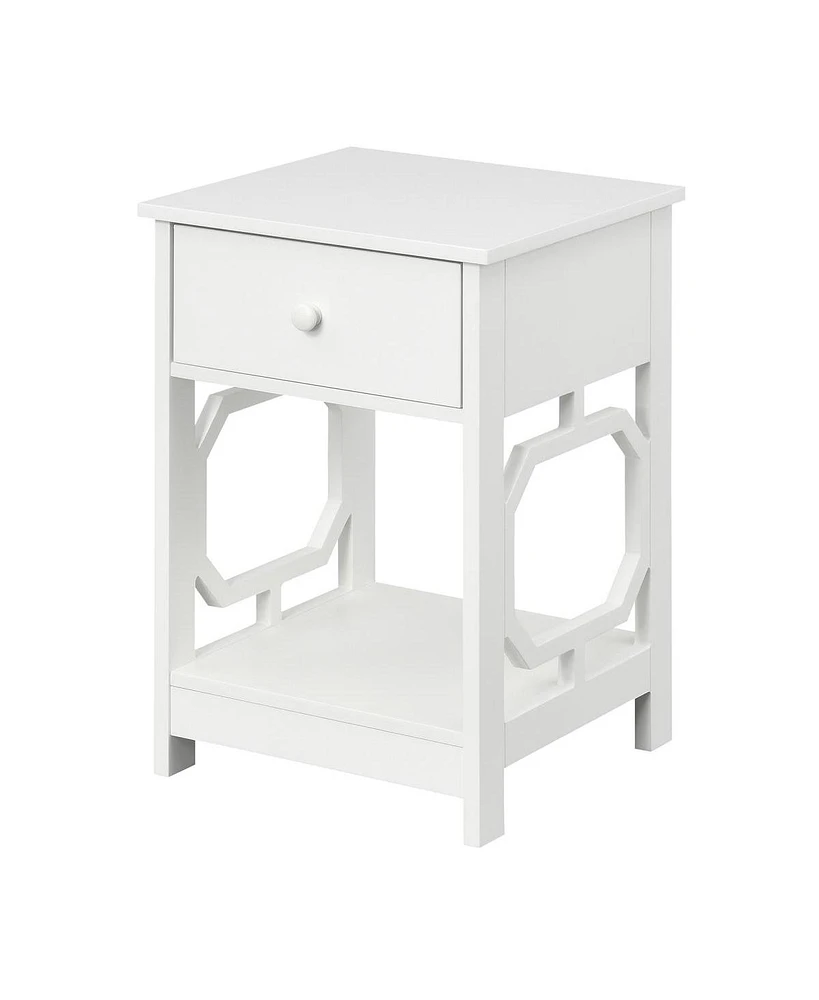 Convenience Concepts Omega 1 Drawer End Table, White