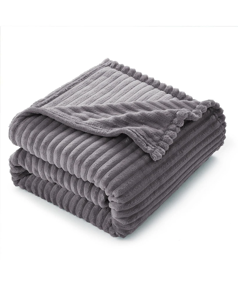 Clara Clark Ultra Soft Lightweight Cut Plush Fleece Blanket