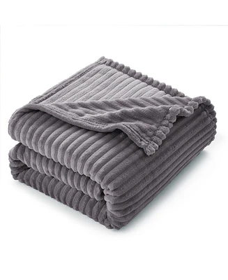 Clara Clark Ultra Soft Lightweight Cut Plush Fleece Blanket