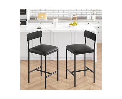 gaomon Bar Stools Set of 2, Barstool Set of 2, 25.5 Inches Upholstered Bar Chairs for 2, Counter Height Bar Stools Set for Island, Counter Bar, Retro