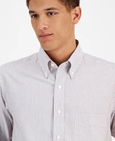 Club Room Men's Regular Fit University Stripe Dress Shirt, Created for Macy's