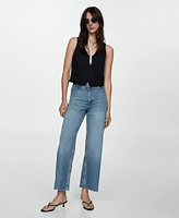 Mango Women's Catherin Culotte High Rise Jeans