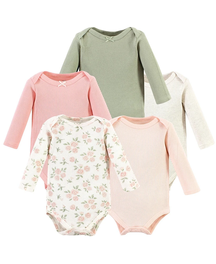 Hudson Baby Girls Thermal Long Sleeve Bodysuits