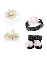 Hudson Baby Baby Girls 8Pc Headband and Socks Set, Lace, 0-9 Months