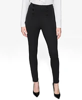 Karl Lagerfeld Paris Women's Button Detail Ponte Pants