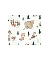 Hudson Baby Infant Boy Cotton Flannel Receiving Blankets Bundle, Boy Woodland Pals, One Size