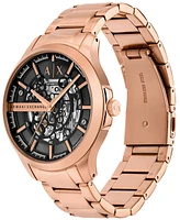 A|X Armani Exchange Men's Automatic Three-Hand Rose Gold Stainless Steel Watch 46MM