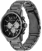 A|X Armani Exchange Men's Quartz Chronograph Gunmetal Stainless Steel 44MM