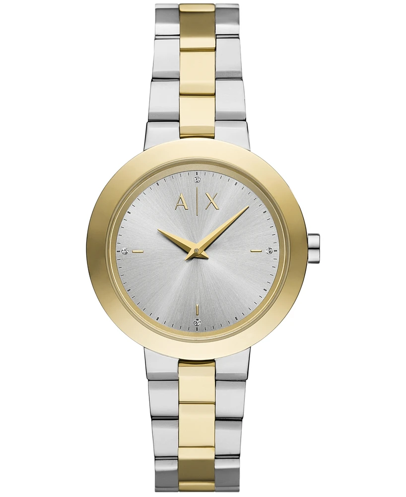 A|X Armani Exchange Women's Quartz Two-Tone Stainless Steel 36MM