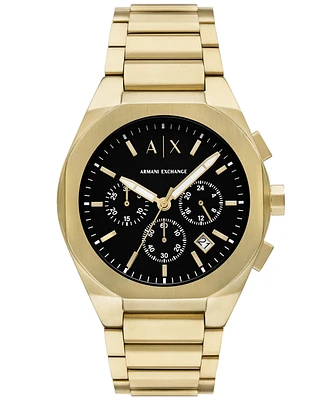 A|X Armani Exchange Men's Quartz Chronograph Gold Stainless Steel Watch 42MM