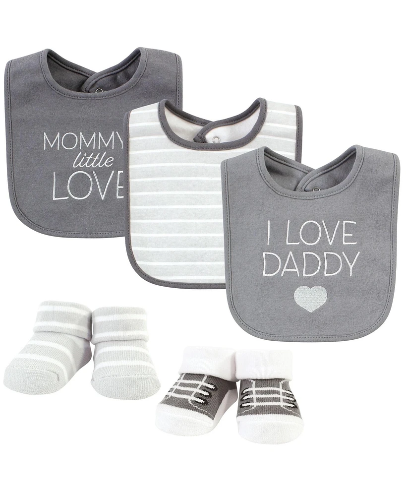 Hudson Baby Cotton Bib and Sock Set