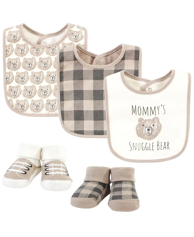 Hudson Baby Cotton Bib and Sock Set