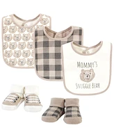 Hudson Baby Cotton Bib and Sock Set