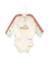 Hudson Baby Baby Girls Cotton Long-Sleeve Bodysuits, Magical Rainbow -Pack, Preemie