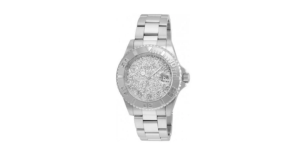 Invicta Women's Angel Quartz 3 Hand Silver Dial Stainless Steel Bracelet Watch