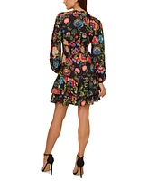 Adrianna by Papell Women's Ruffled Floral Fit & Flare Dress