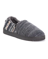 Muk Luks Men's Christopher Slippers, Dark Sapphire/Pewter, Large