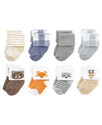 Hudson Baby Baby Boys Hudson Cotton Rich Newborn and Terry Socks, Woodland, 0-6 Months