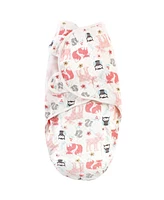 Hudson Baby Baby Girls Quilted Cotton Swaddle Wrap 3pk Forest, 0-3 Months