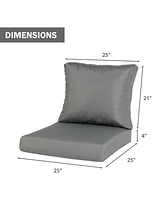 Aoodor Outdoor Chair Cushions Set of 2, 25"x25", Water Resistant Deep Seat with Handle & Adjustable Straps.