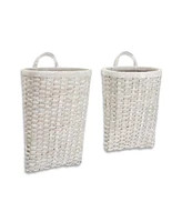 Slickblue Woven Metasequoia Wood Wall Baskets (Set of 4)