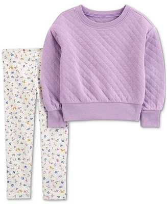 Carter's Toddler Girls Quilted Top & Floral Leggings Set