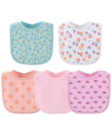 The Peanutshell Baby Girls Sweet Terry Bib 10 Pack Set, Feeding, Teething, Drooling