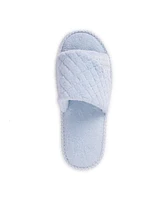 Muk Luks Women's Sally Open Toe Scuff Slipper, Freesia Blue, Large