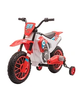 Aosom 12V Ride On Dirt Bike Electric Off Road Motorcycle Toy with Training Wheels