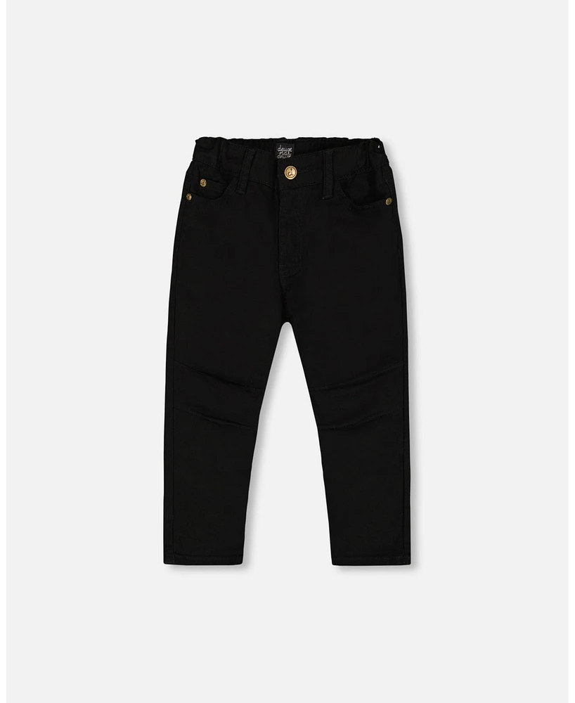 Deux par Baby Boys Stretch Twill Pants Black