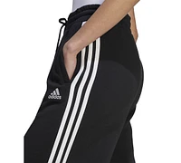 adidas Women's Three Striped Fleece Wide Leg Pants