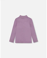 Deux par Deux Toddler Girls Super Soft Brushed Mock Neck Top Lilac - Toddler|Child
