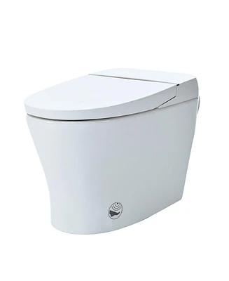 Mondawe 1/1.28GPF Power Outage Flushing Tankless Smart Toilet with Foot Sensor Flush and Night Light