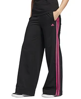 adidas Women's High Rise Contrast Stripe Wide Leg Pants