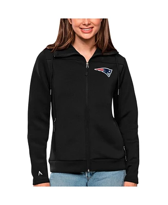 Antigua Women's Black New England Patriots Protect Full-Zip Jacket